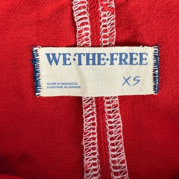We The Free Red High Roller Cotton Utility Overalls Jumpsuit XS - Picture 7 of 11